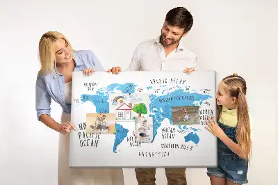 Tablica korkowa ozdobna Niebieska mapa ziemi