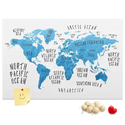 Tablica korkowa ozdobna Niebieska mapa ziemi