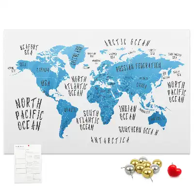 Tablica korkowa ozdobna Niebieska mapa ziemi