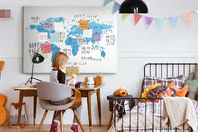Tablica korkowa ozdobna Niebieska mapa ziemi