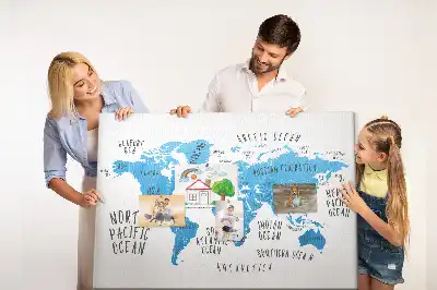 Tablica korkowa ozdobna Niebieska mapa ziemi