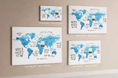 Tablica korkowa ozdobna Niebieska mapa ziemi