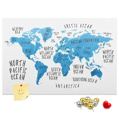 Tablica korkowa ozdobna Niebieska mapa ziemi