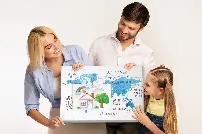 Tablica korkowa ozdobna Niebieska mapa ziemi