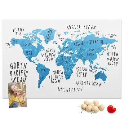 Tablica korkowa ozdobna Niebieska mapa ziemi