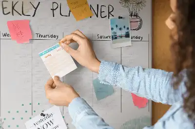 Tablica korkowa dla dzieci Kaktusowy tygodniowy planer