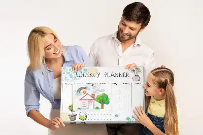 Tablica korkowa dla dzieci z organizerem tygodnia w kaktusy