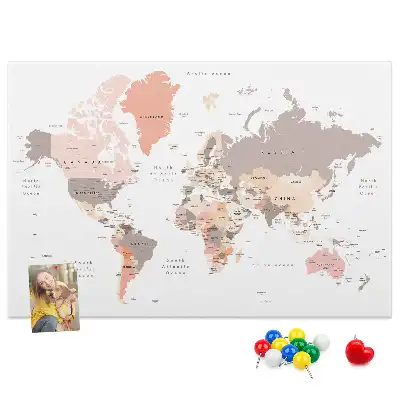 Korkowa tablica Szczegółowa mapa świata
