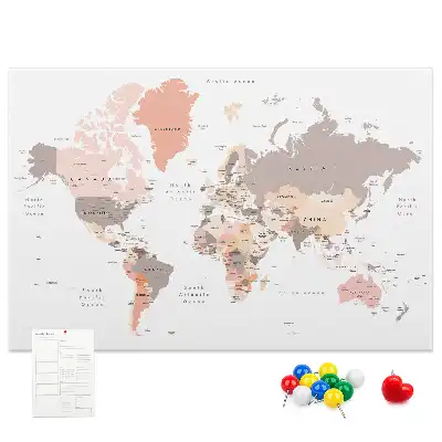 Korkowa tablica Szczegółowa mapa świata