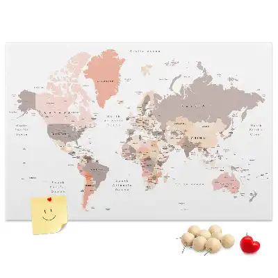 Korkowa tablica Szczegółowa mapa świata