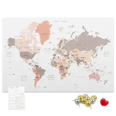 Korkowa tablica Szczegółowa mapa świata
