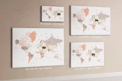 Korkowa tablica Szczegółowa mapa świata