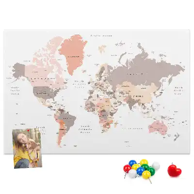 Korkowa tablica Szczegółowa mapa świata