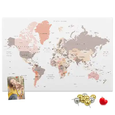 Korkowa tablica Szczegółowa mapa świata