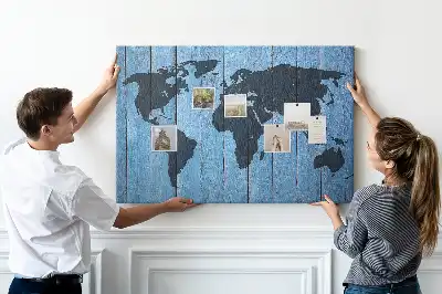 Tablica korkowa ozdobna Mapa świata deski