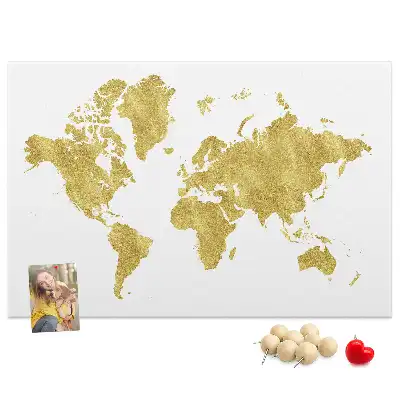 Korkowa tablica Złota mapa świata