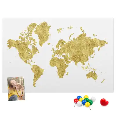 Korkowa tablica Złota mapa świata
