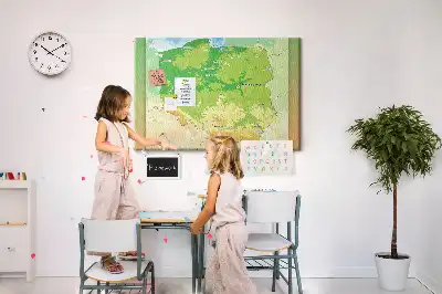 Tablica korkowa dla dzieci Mapa fizyczna Polski