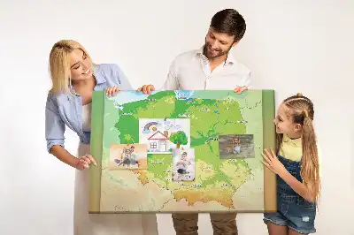Tablica korkowa dla dzieci Mapa fizyczna Polski