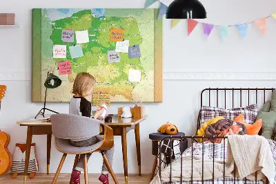 Tablica korkowa dla dzieci Mapa fizyczna Polski