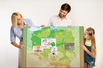 Tablica korkowa dla dzieci Mapa fizyczna Polski