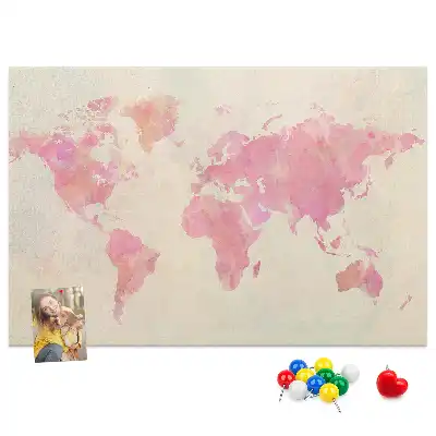 Tablica korkowa Akwarela mapa świata