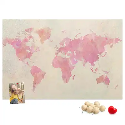 Tablica korkowa Akwarela mapa świata