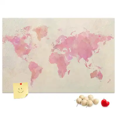 Tablica korkowa Akwarela mapa świata