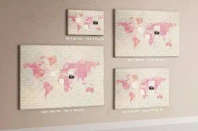 Tablica korkowa Akwarela mapa świata