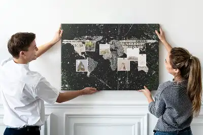 Korkowa tablica Mapa świata dolar