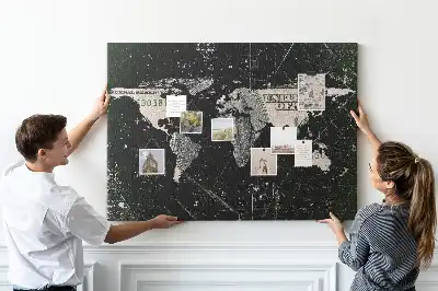 Korkowa tablica Mapa świata dolar