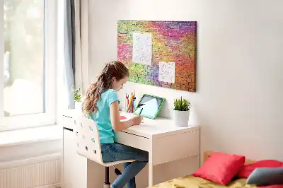 Tablica korkowa dla dzieci Pomalowana ściana