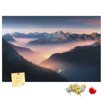 Tablica korkowa dla dzieci Szczyty gór krajobraz