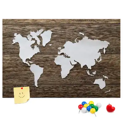 Tablica korkowa Mapa Świata na deskach