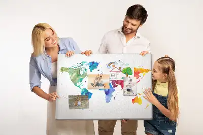 Tablica korkowa ozdobna Akwarel mapa świata