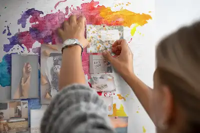 Tablica korkowa ozdobna Akwarel mapa świata