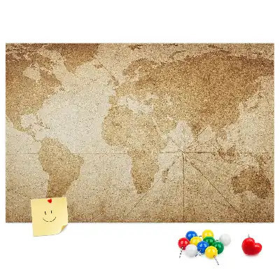 Tablica korkowa Mapa świata vintage