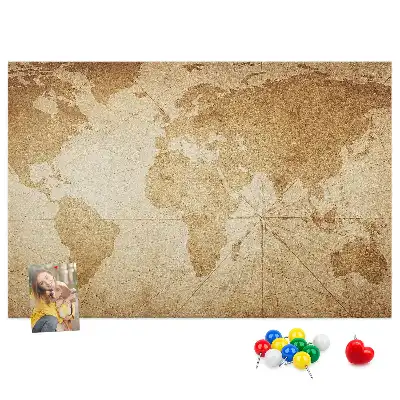 Tablica korkowa Mapa świata vintage