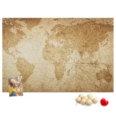 Tablica korkowa Mapa świata vintage