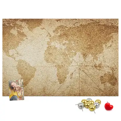Tablica korkowa Mapa świata vintage