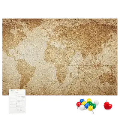 Tablica korkowa Mapa świata vintage