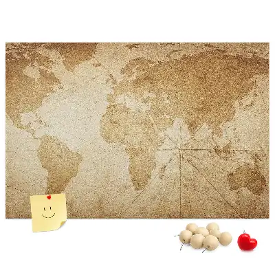 Tablica korkowa Mapa świata vintage