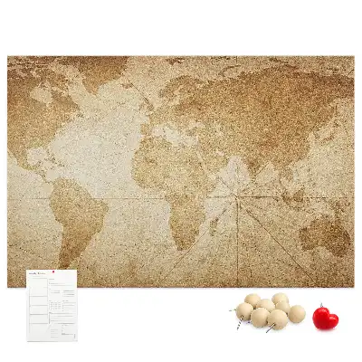Tablica korkowa Mapa świata vintage