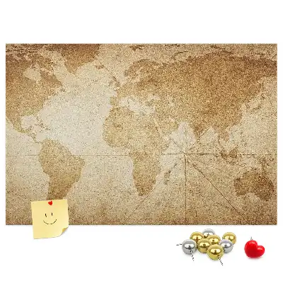 Tablica korkowa Mapa świata vintage