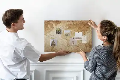 Tablica korkowa Mapa świata vintage
