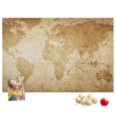 Tablica korkowa Mapa świata vintage