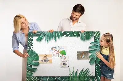 Ozdobna tablica korkowa w motyw zielonych liści safari