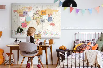 Tablica korkowa Projekt mapy świata