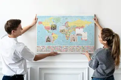 Tablica korkowa ozdobna Geografia mapa świata