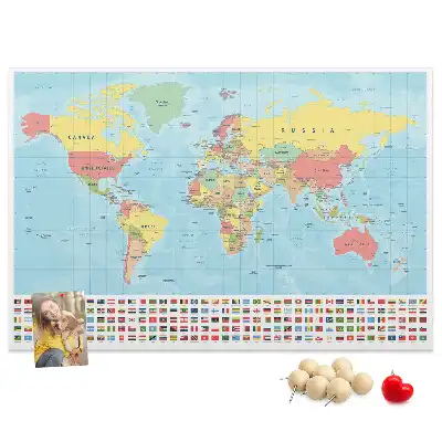 Tablica korkowa ozdobna Geografia mapa świata